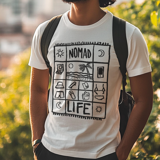 Nomad Life T-Shirt - Digital Nomad Gift, Adventure Tee for Travelers & Remote Workers - Monoku Store