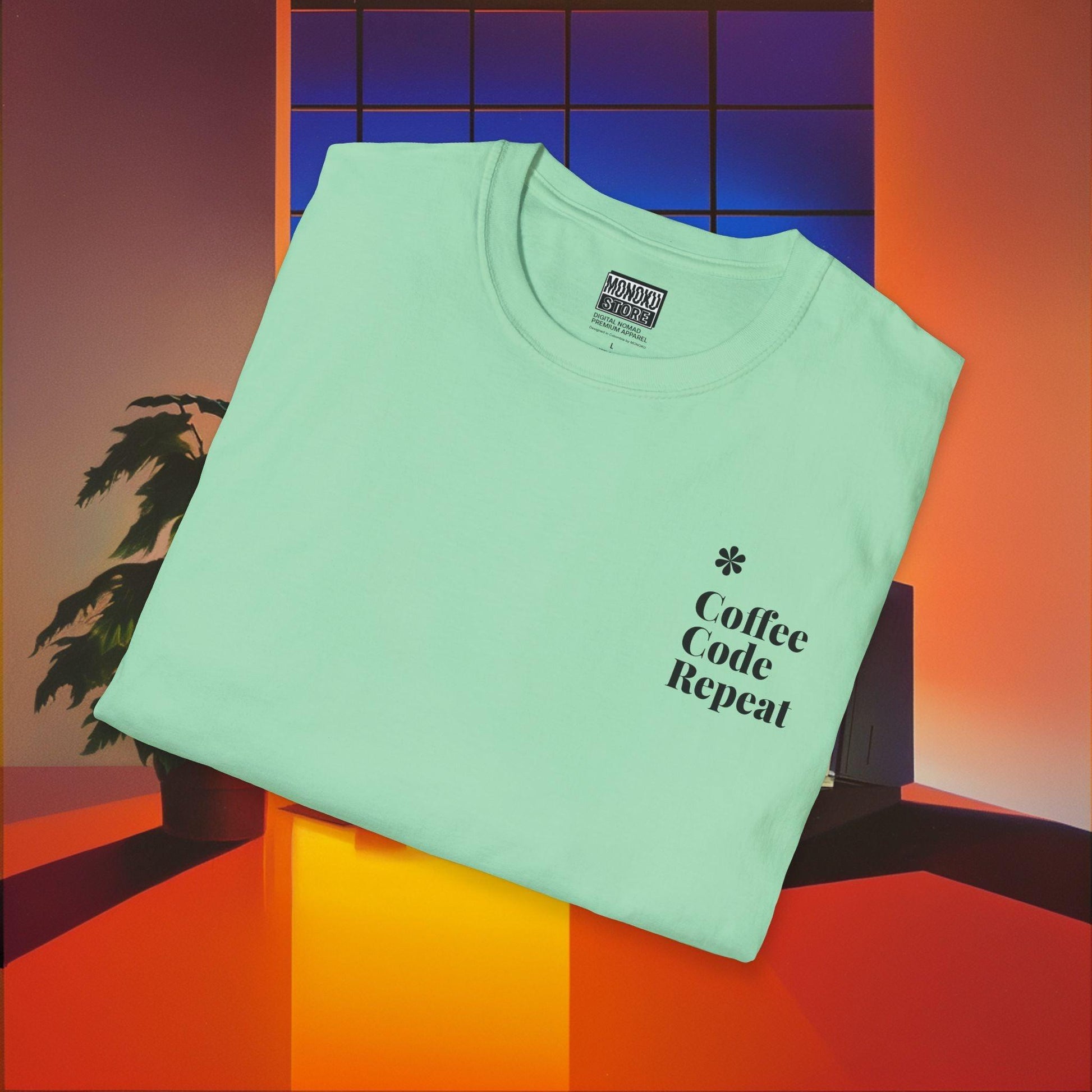 Coffee Code Repeat T-shirt - Programmer Gift, T-shirt for Coders, Devs & Digital Nomads - Monoku Store