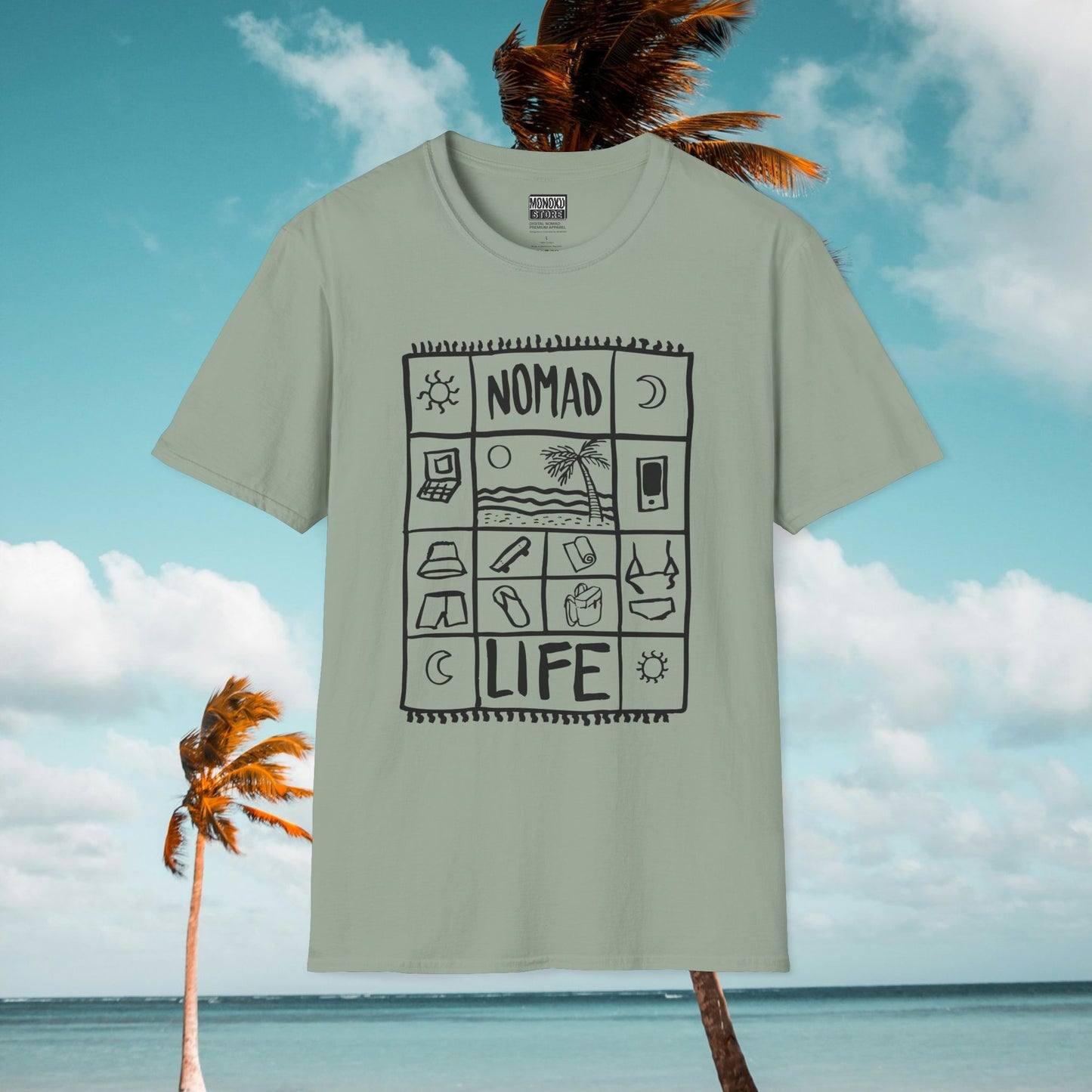 Nomad Life T-Shirt - Digital Nomad Gift, Adventure Tee for Travelers & Remote Workers - Monoku Store