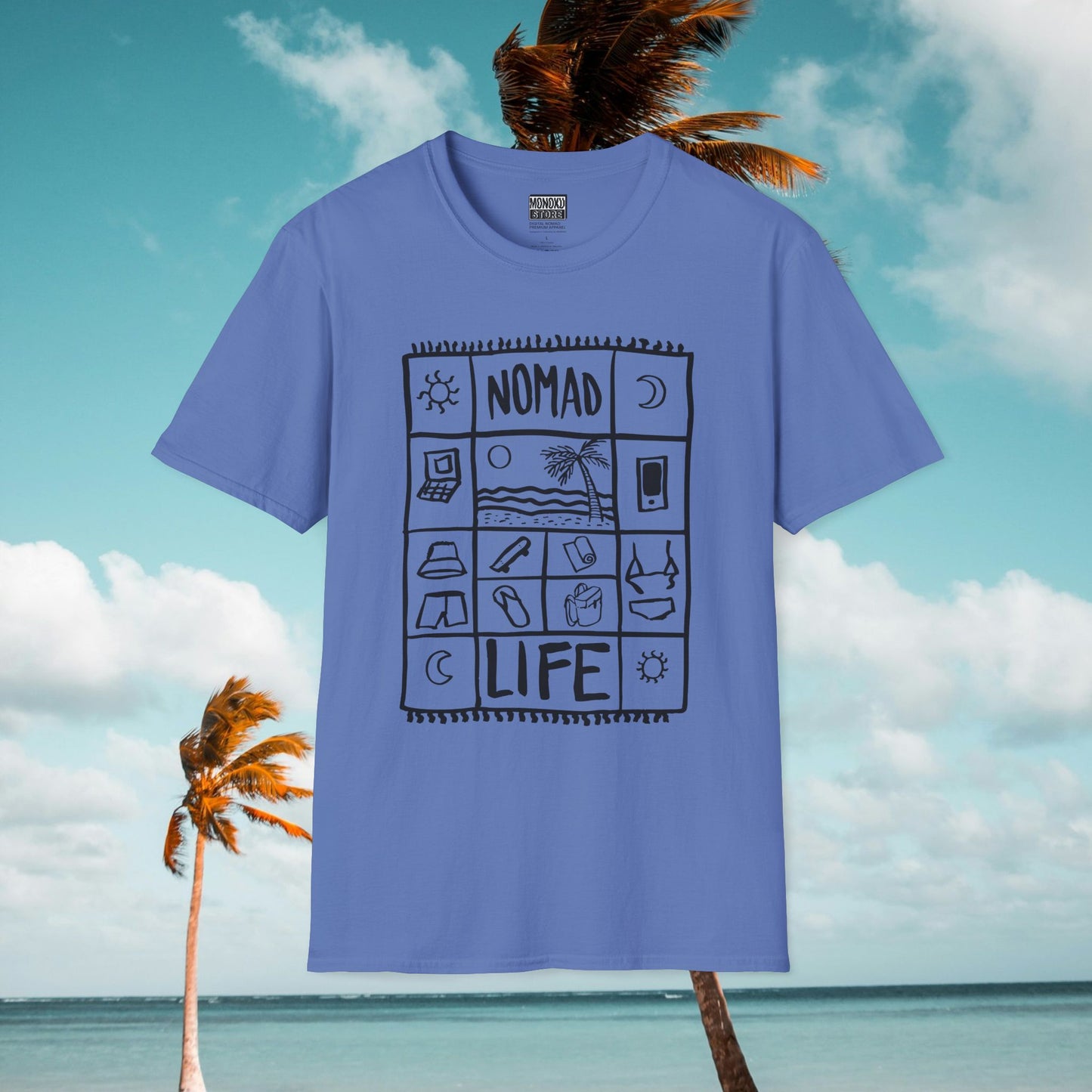Nomad Life T-Shirt - Digital Nomad Gift, Adventure Tee for Travelers & Remote Workers - Monoku Store