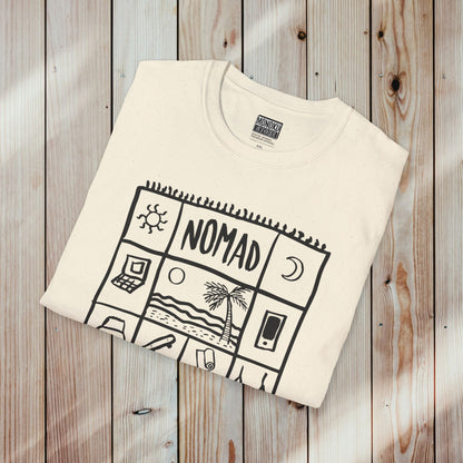 Nomad Life T-Shirt - Digital Nomad Gift, Adventure Tee for Travelers & Remote Workers - Monoku Store