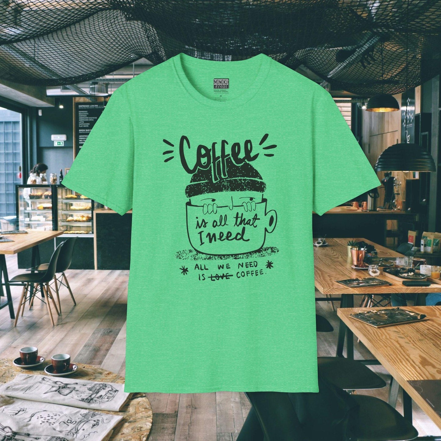 Coffee Vibes T-shirt - Gift for Digital Nomads, Creatives & Developers | Work-From-Anywhere Shirt - Monoku Store