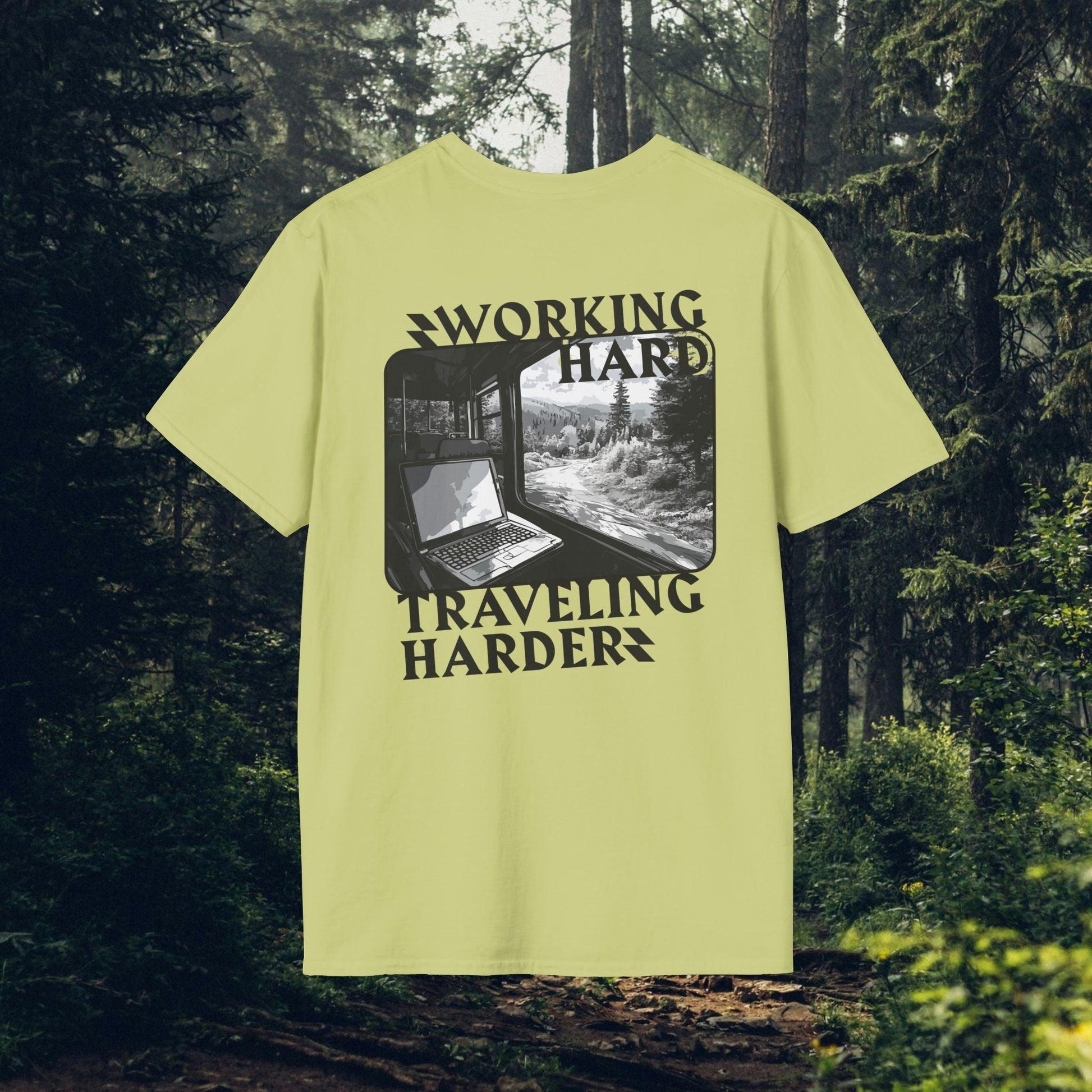 Working Hard, Traveling Harder T-shirt – Digital Nomad Lifestyle | Unisex Remote Work Shirt - Monoku Store