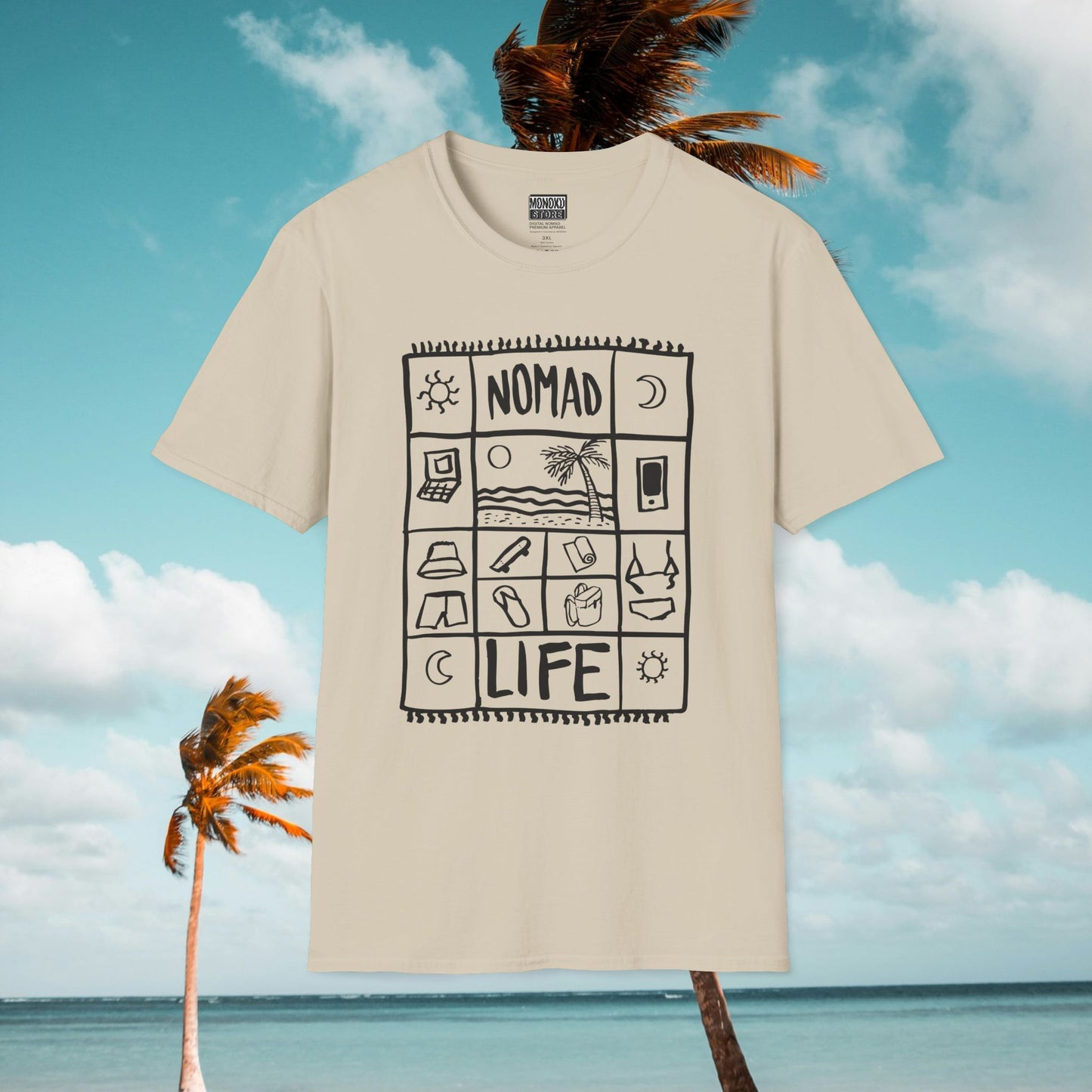 Nomad Life T-Shirt - Digital Nomad Gift, Adventure Tee for Travelers & Remote Workers - Monoku Store