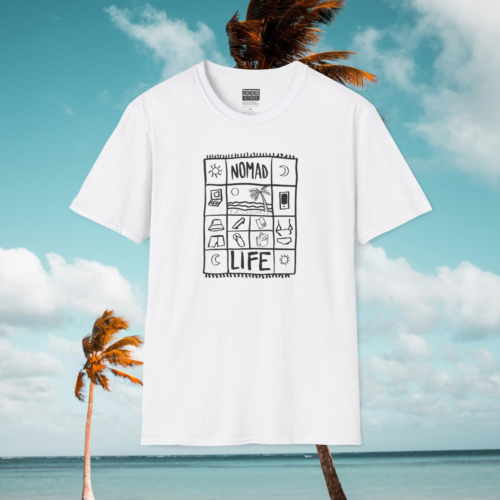 Nomad Life T-Shirt - Digital Nomad Gift, Adventure Tee for Travelers & Remote Workers - Monoku Store