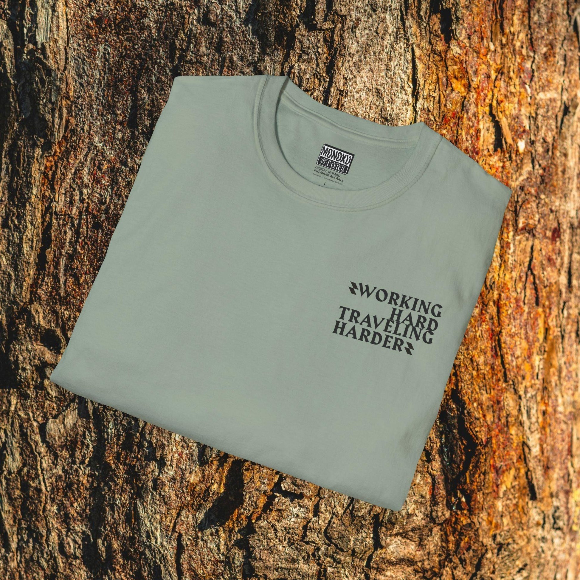 Working Hard, Traveling Harder T-shirt – Digital Nomad Lifestyle | Unisex Remote Work Shirt - Monoku Store