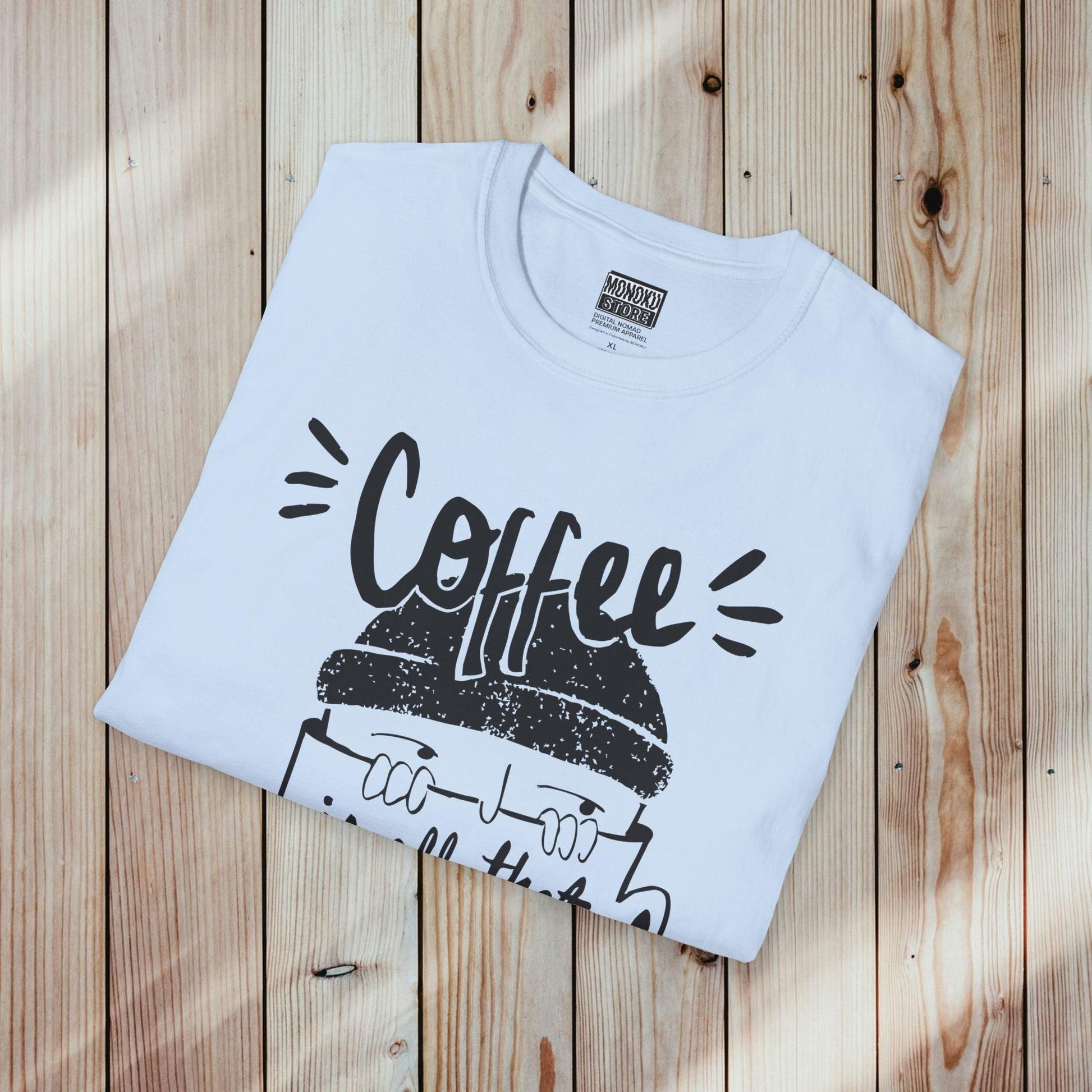 Coffee Vibes T-shirt - Gift for Digital Nomads, Creatives & Developers | Work-From-Anywhere Shirt - Monoku Store