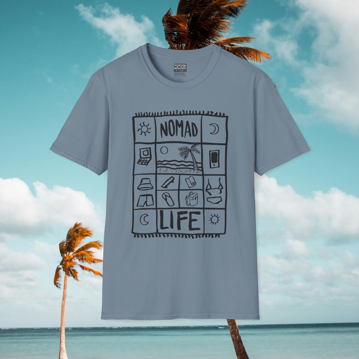Nomad Life T-Shirt - Digital Nomad Gift, Adventure Tee for Travelers & Remote Workers - Monoku Store