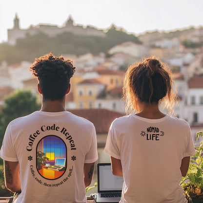 Coffee Code Repeat T-shirt - Programmer Gift, T-shirt for Coders, Devs & Digital Nomads