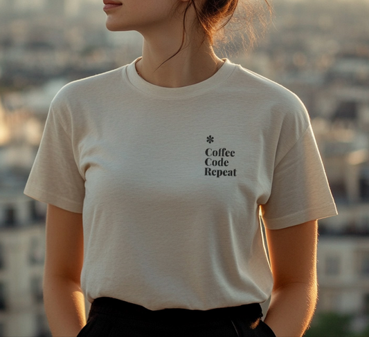 Coffee Code Repeat T-shirt - Programmer Gift, T-shirt for Coders, Devs & Digital Nomads