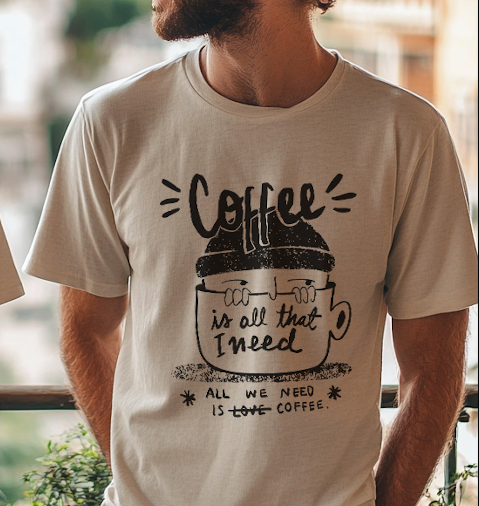 Coffee Vibes T-shirt - Gift for Digital Nomads, Creatives & Developers | Work-From-Anywhere Shirt