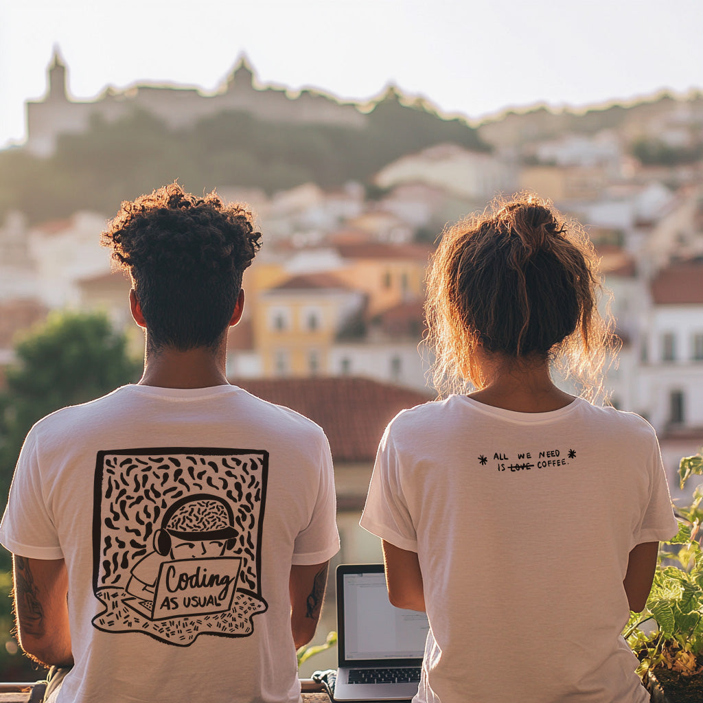 Coding As Usual T-shirt - Gift for Coders, Developers & Digital Nomads - Monoku Store