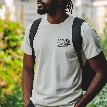 Working Hard, Traveling Harder T-shirt – Digital Nomad Lifestyle | Unisex Remote Work Shirt